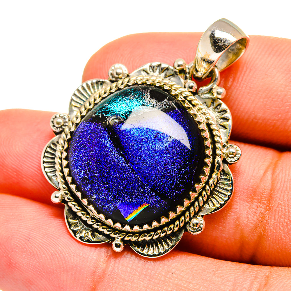 Dichroic Glass Pendants handcrafted by Anasilvercos - PD8560