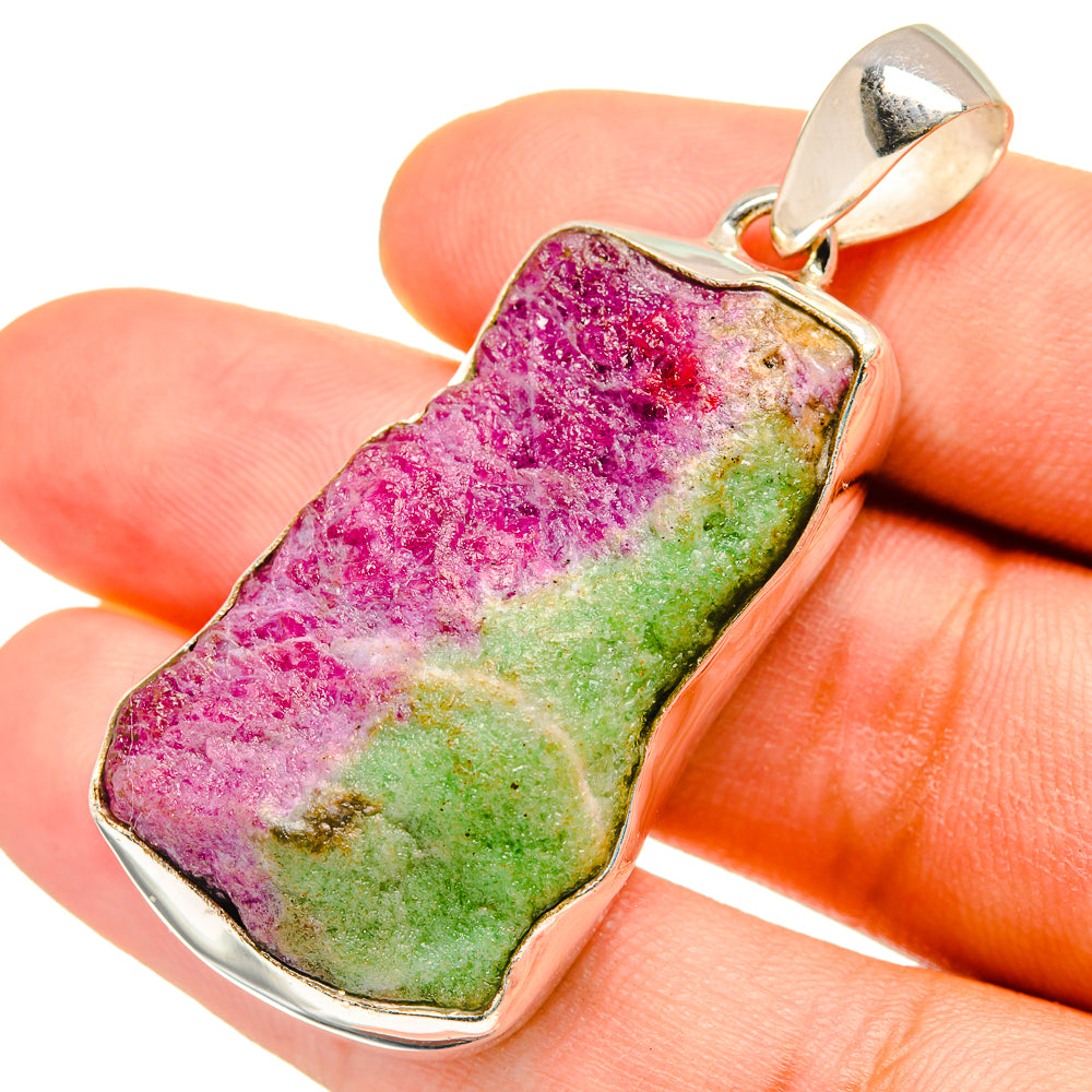 Ruby Zoisite Pendants handcrafted by Anasilvercos - PD8561