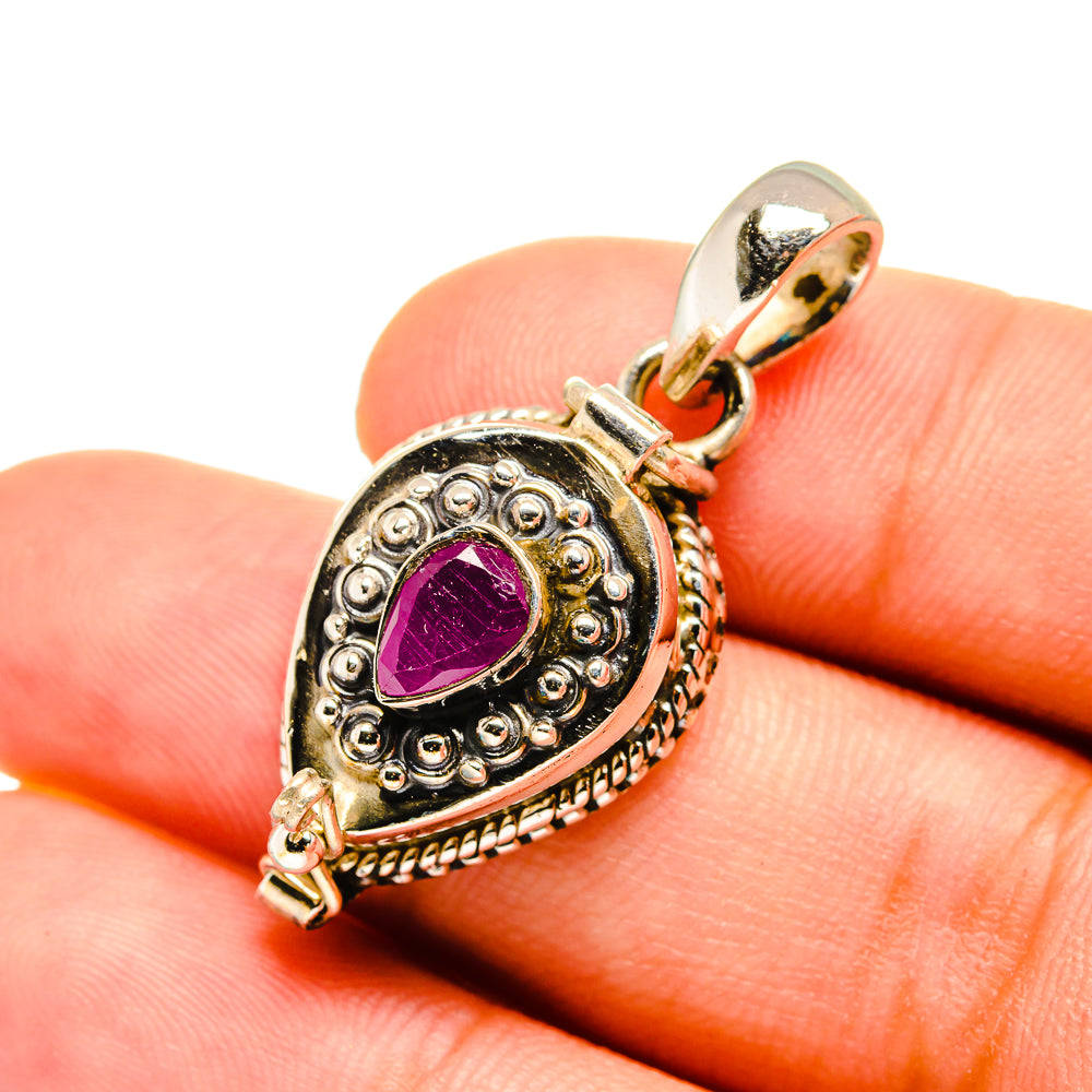 Ruby Pendants handcrafted by Anasilvercos - PD8593