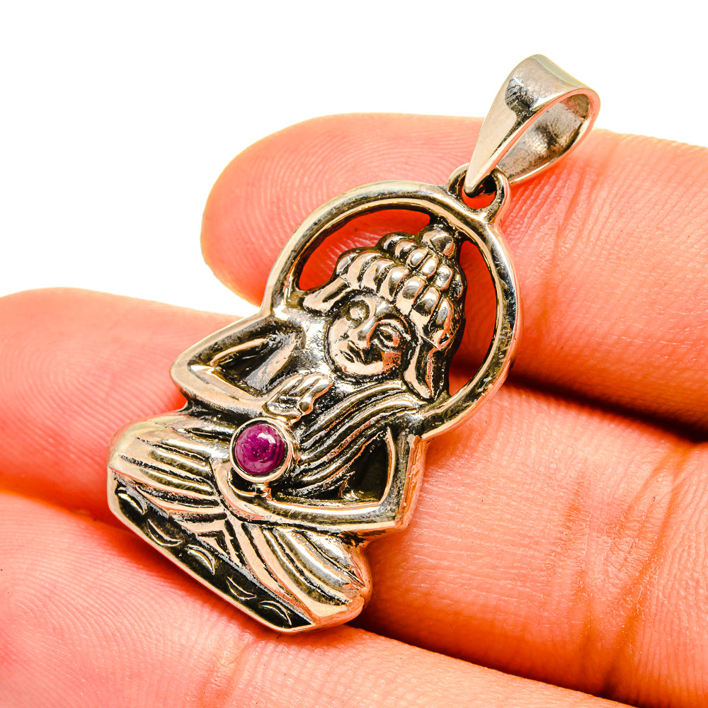 Ruby Pendants handcrafted by Anasilvercos - PD8599