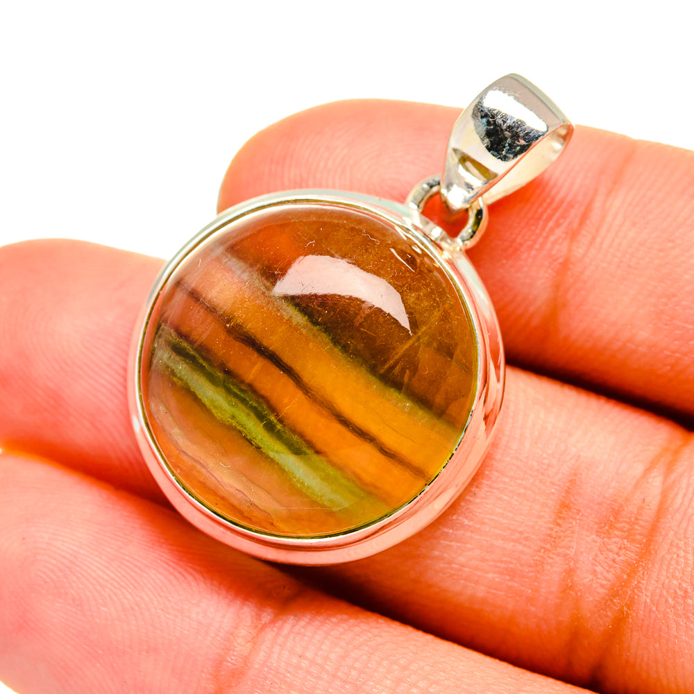Green Fluorite Pendants handcrafted by Anasilvercos - PD8601
