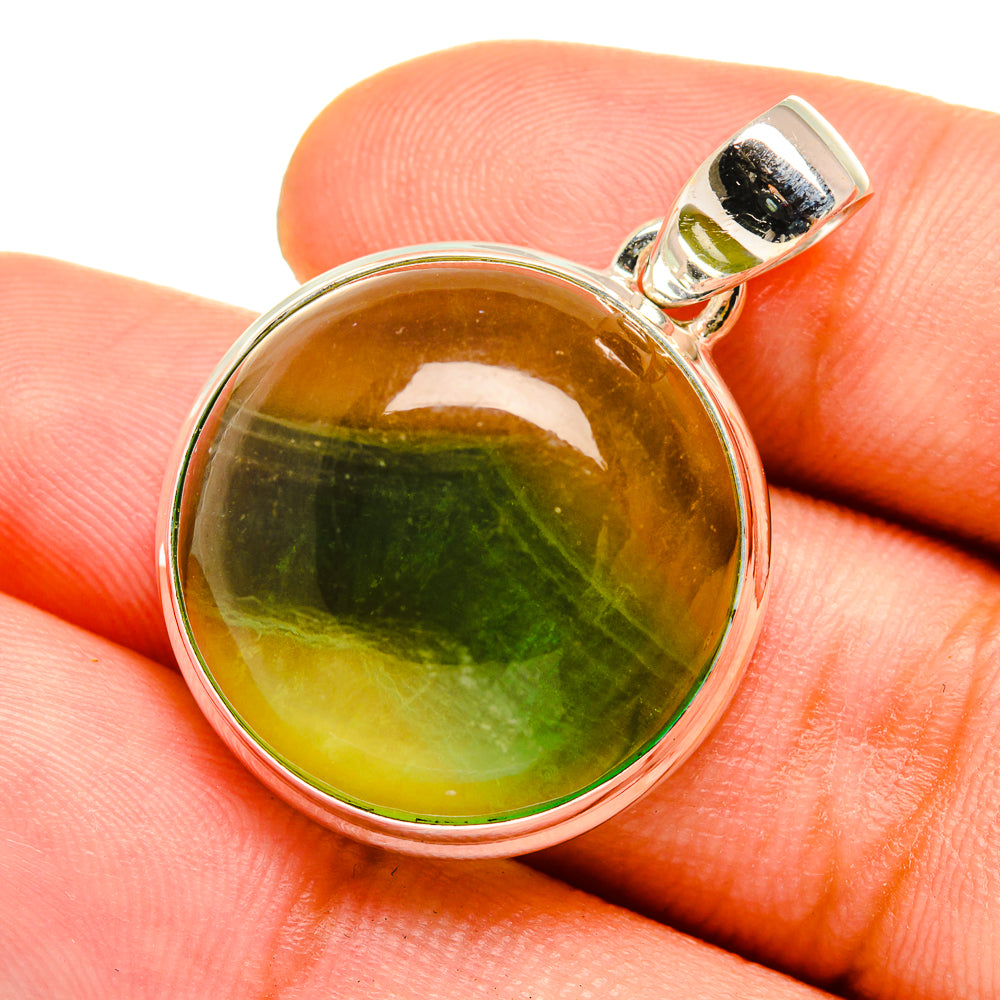 Green Fluorite Pendants handcrafted by Anasilvercos - PD8603