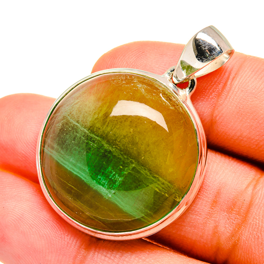 Green Fluorite Pendants handcrafted by Anasilvercos - PD8604