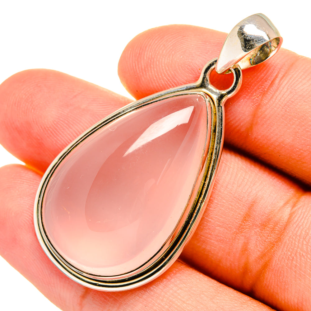 Rose Quartz Pendants handcrafted by Anasilvercos - PD8662