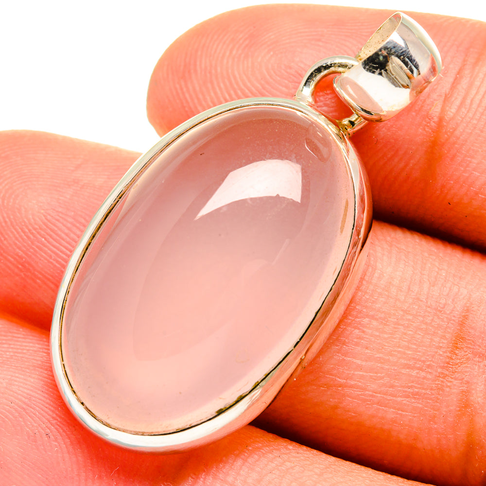 Rose Quartz Pendants handcrafted by Anasilvercos - PD8664