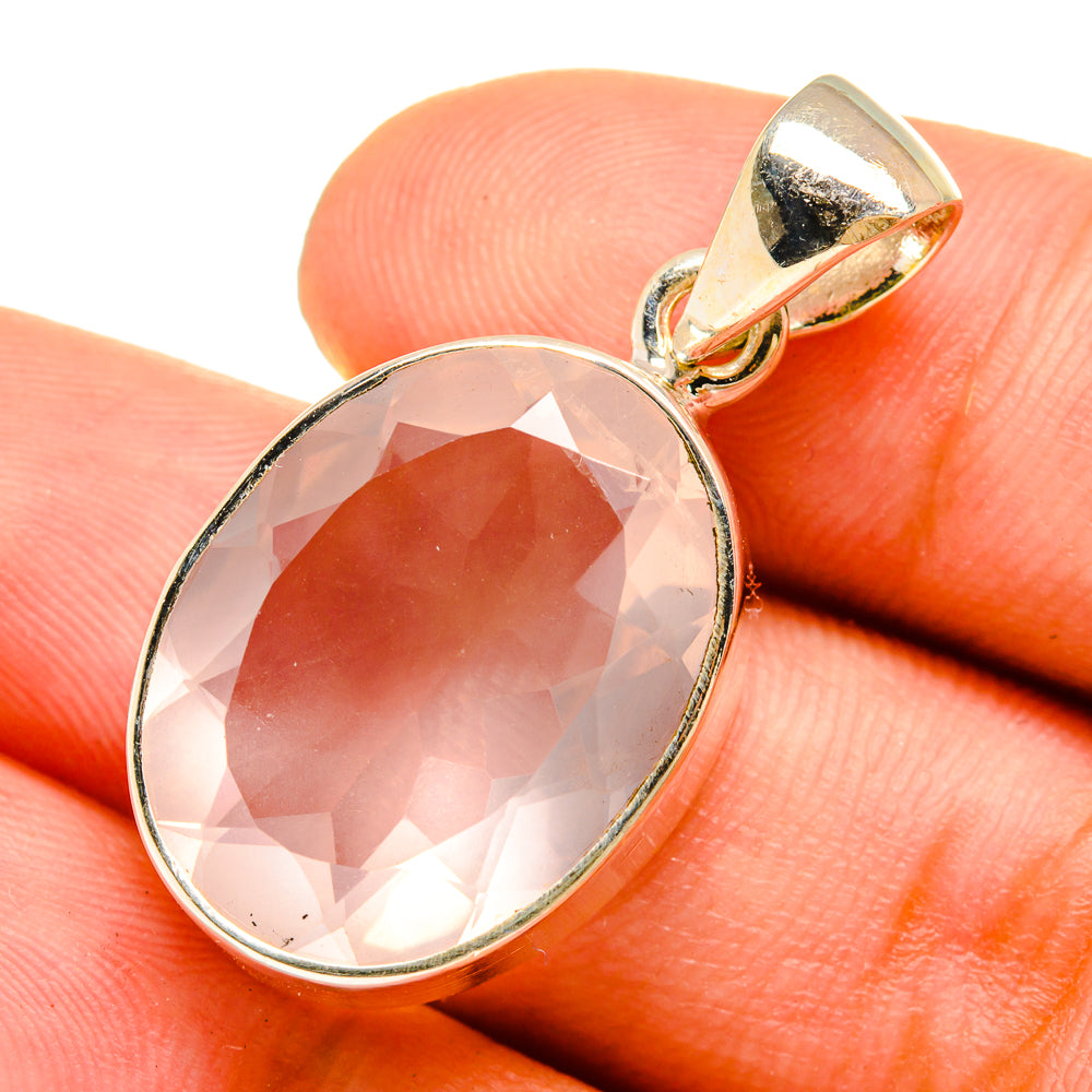 Rose Quartz Pendants handcrafted by Anasilvercos - PD8666