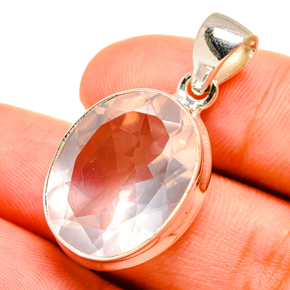 Rose Quartz Pendants handcrafted by Anasilvercos - PD8668
