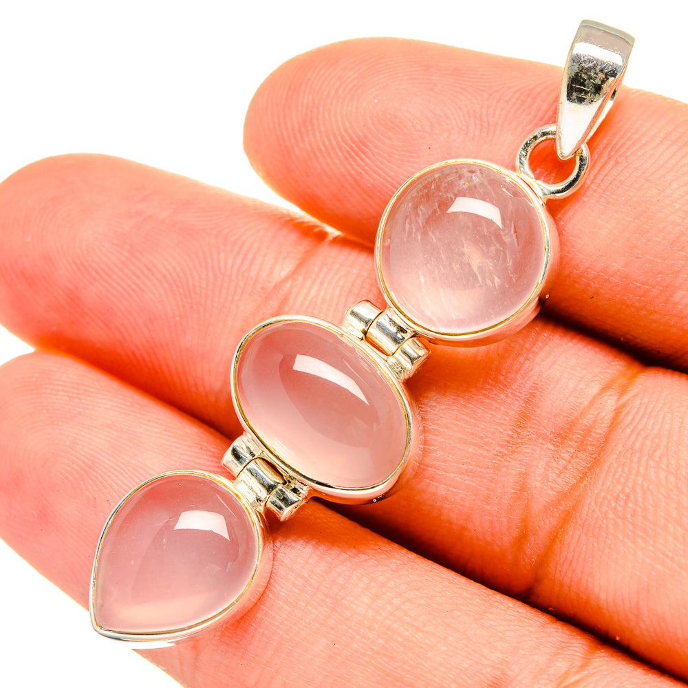 Rose Quartz Pendants handcrafted by Anasilvercos - PD8670