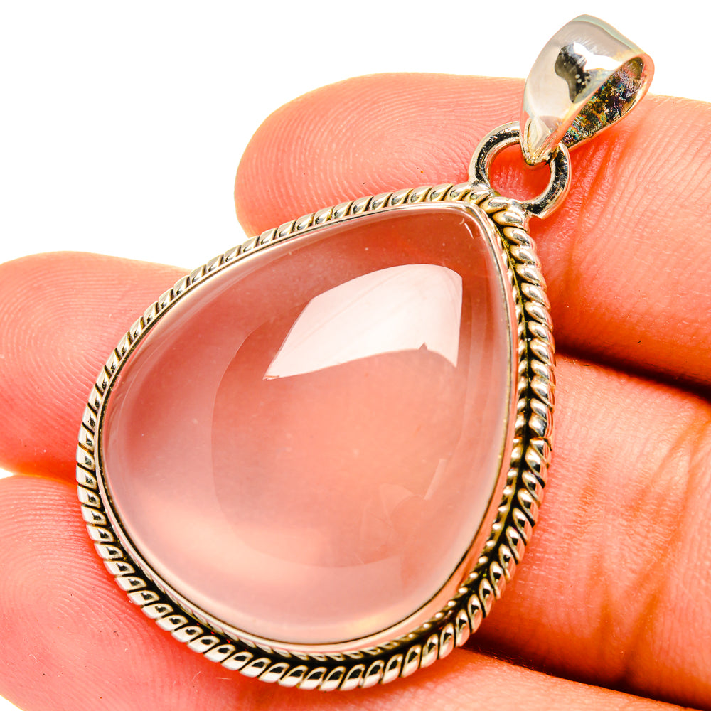 Rose Quartz Pendants handcrafted by Anasilvercos - PD8671