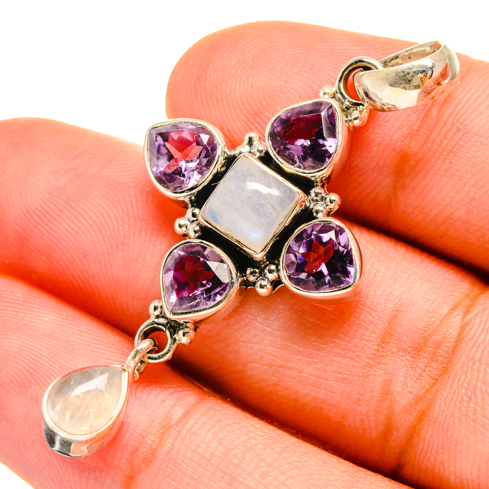Rainbow Moonstone Pendants handcrafted by Anasilvercos - PD8672