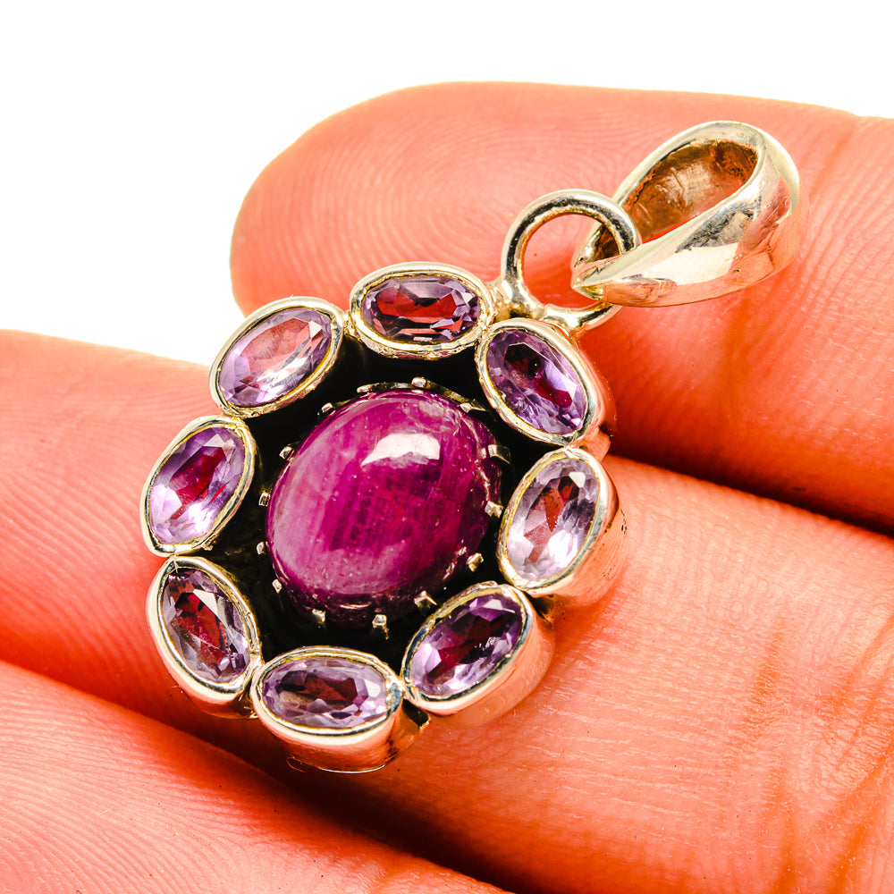 Ruby Pendants handcrafted by Anasilvercos - PD8676