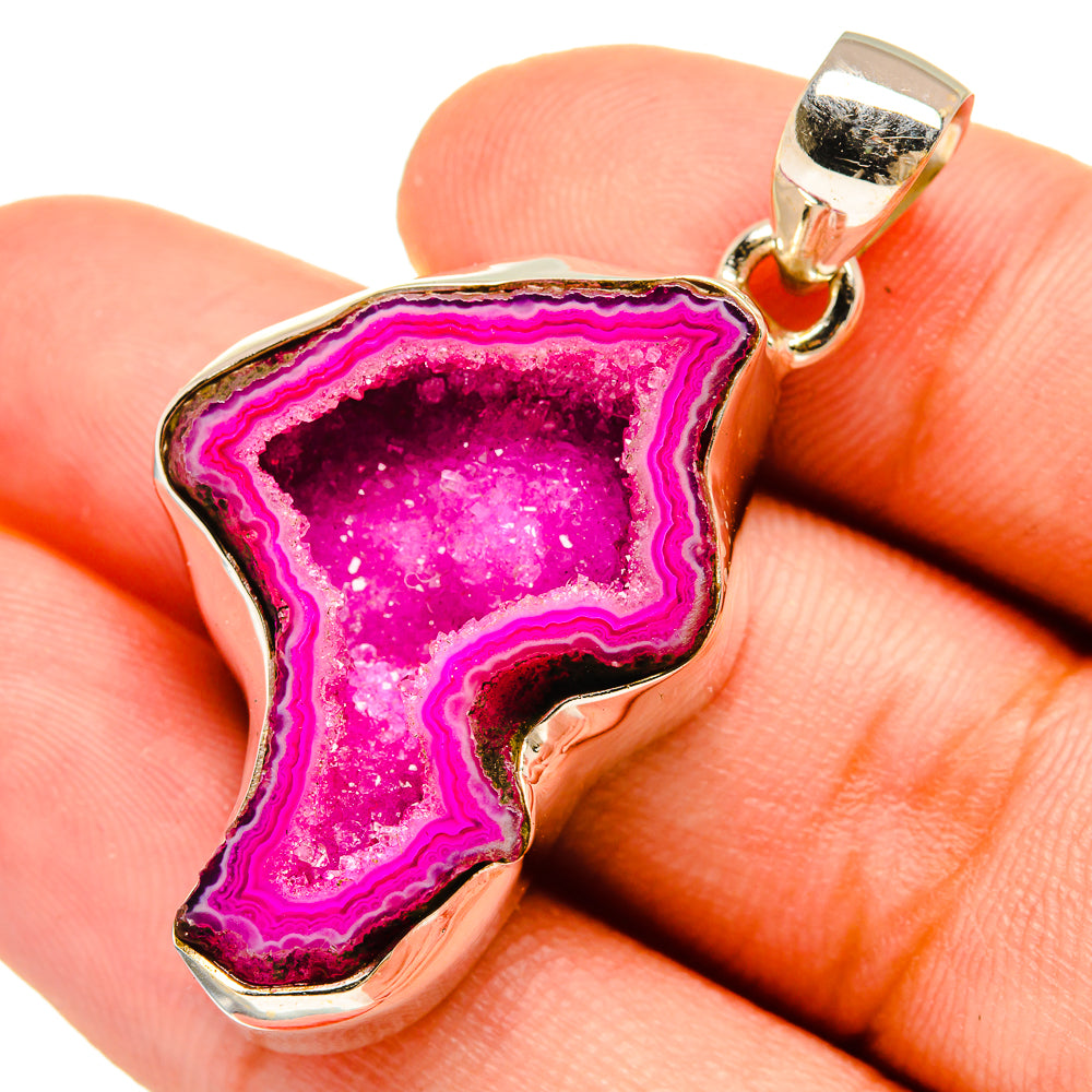 Pink Coconut Druzy Pendants handcrafted by Anasilvercos - PD8682