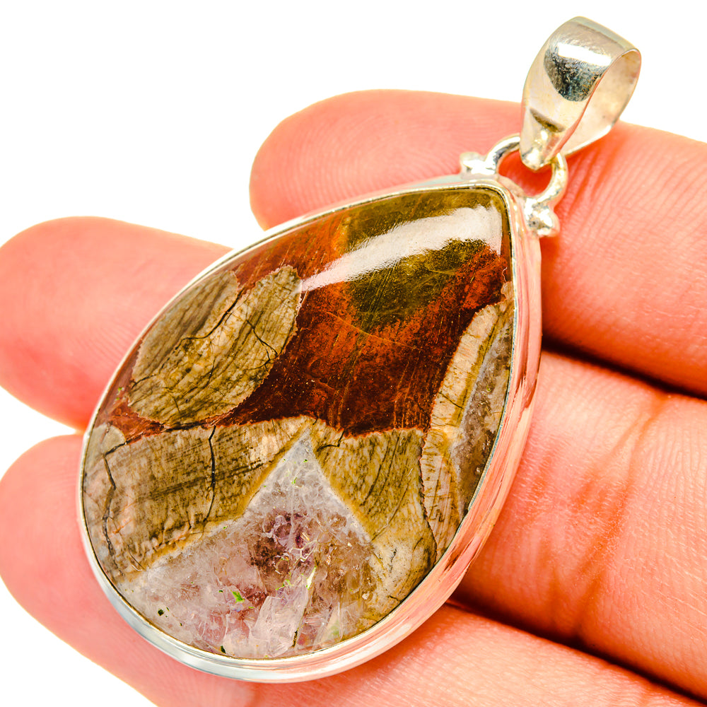 Mushroom Rhyolite Pendants handcrafted by Anasilvercos - PD8710