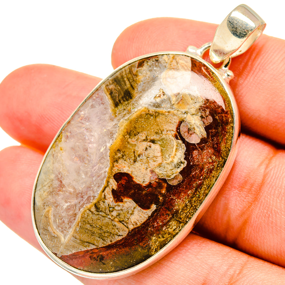 Mushroom Rhyolite Pendants handcrafted by Anasilvercos - PD8711