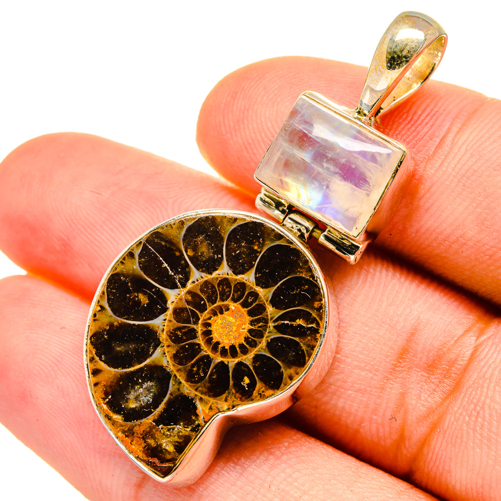 Ammonite Fossil Pendants handcrafted by Anasilvercos - PD8736