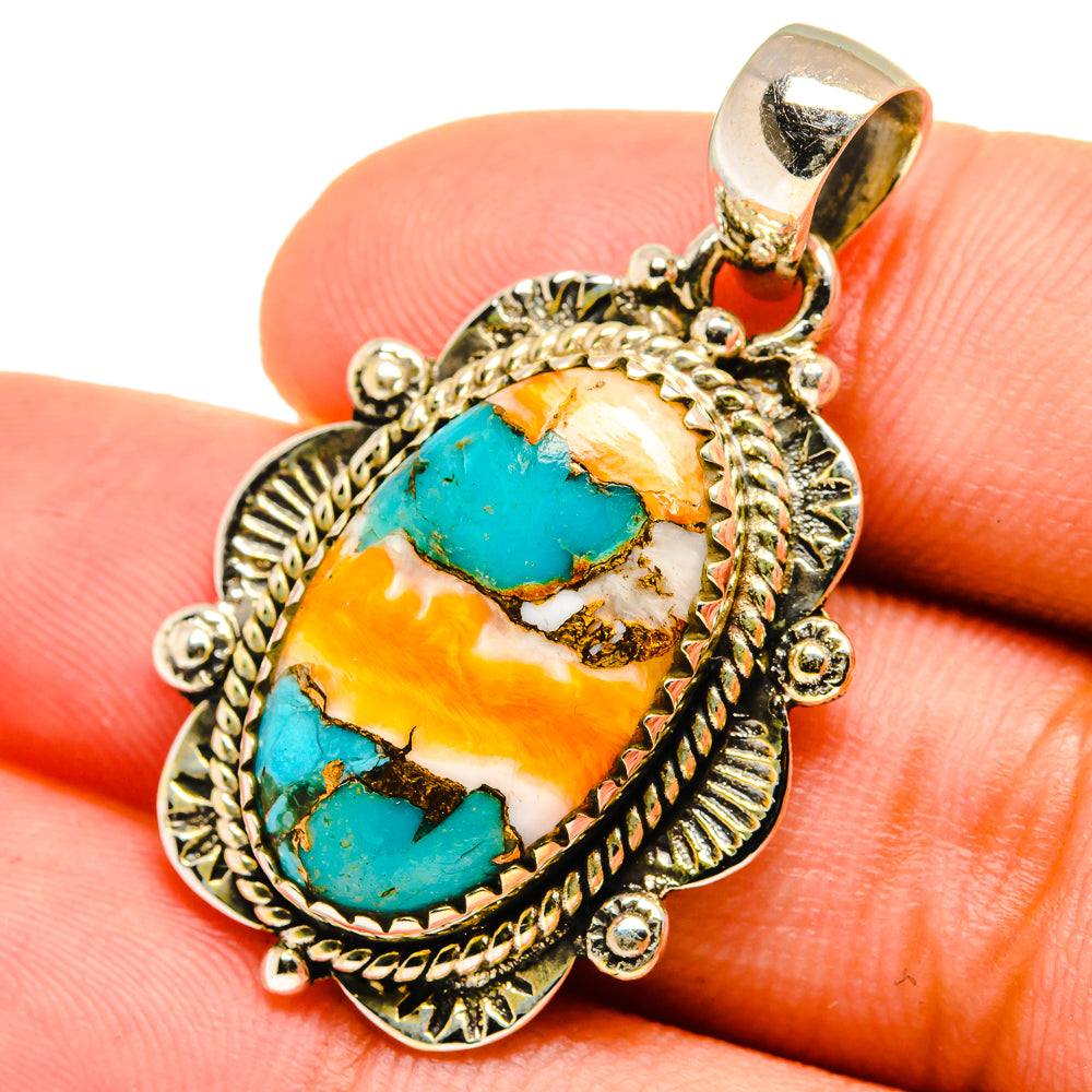 Spiny Oyster Turquoise Pendants handcrafted by Anasilvercos - PD8740