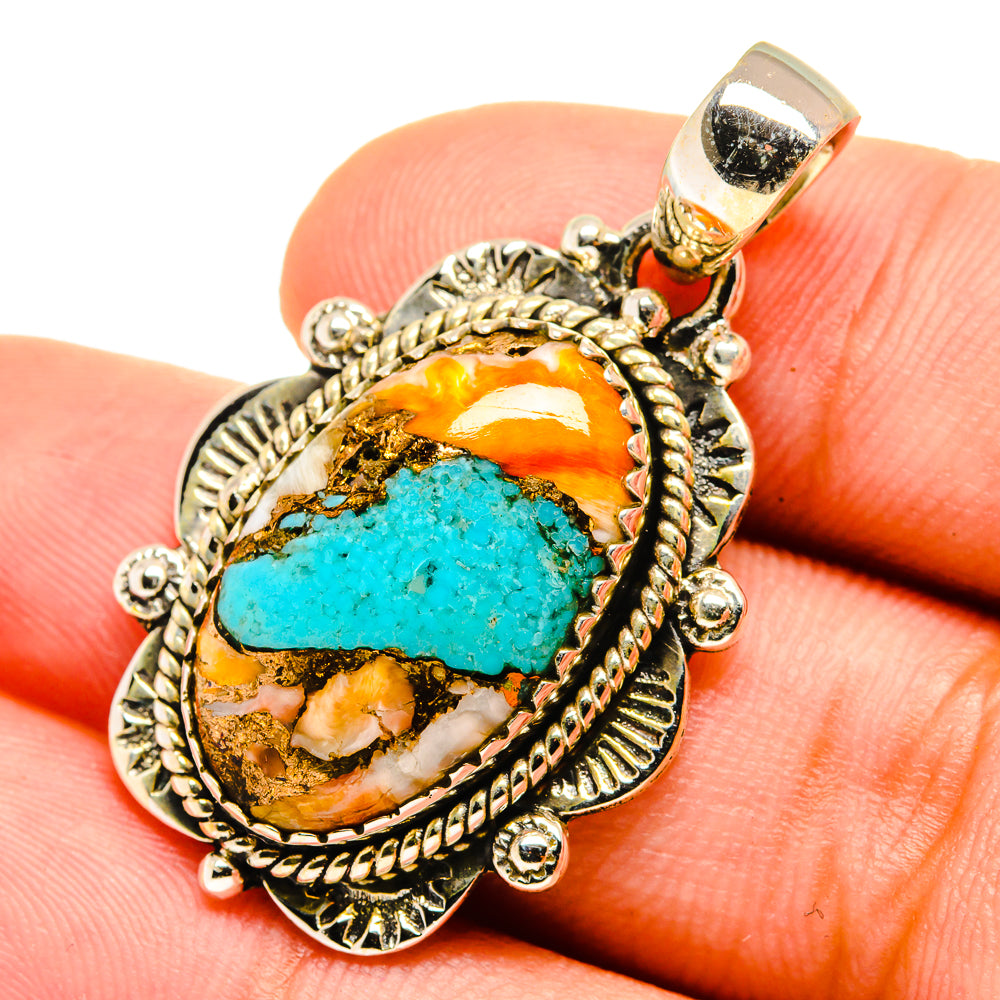 Spiny Oyster Turquoise Pendants handcrafted by Anasilvercos - PD8741
