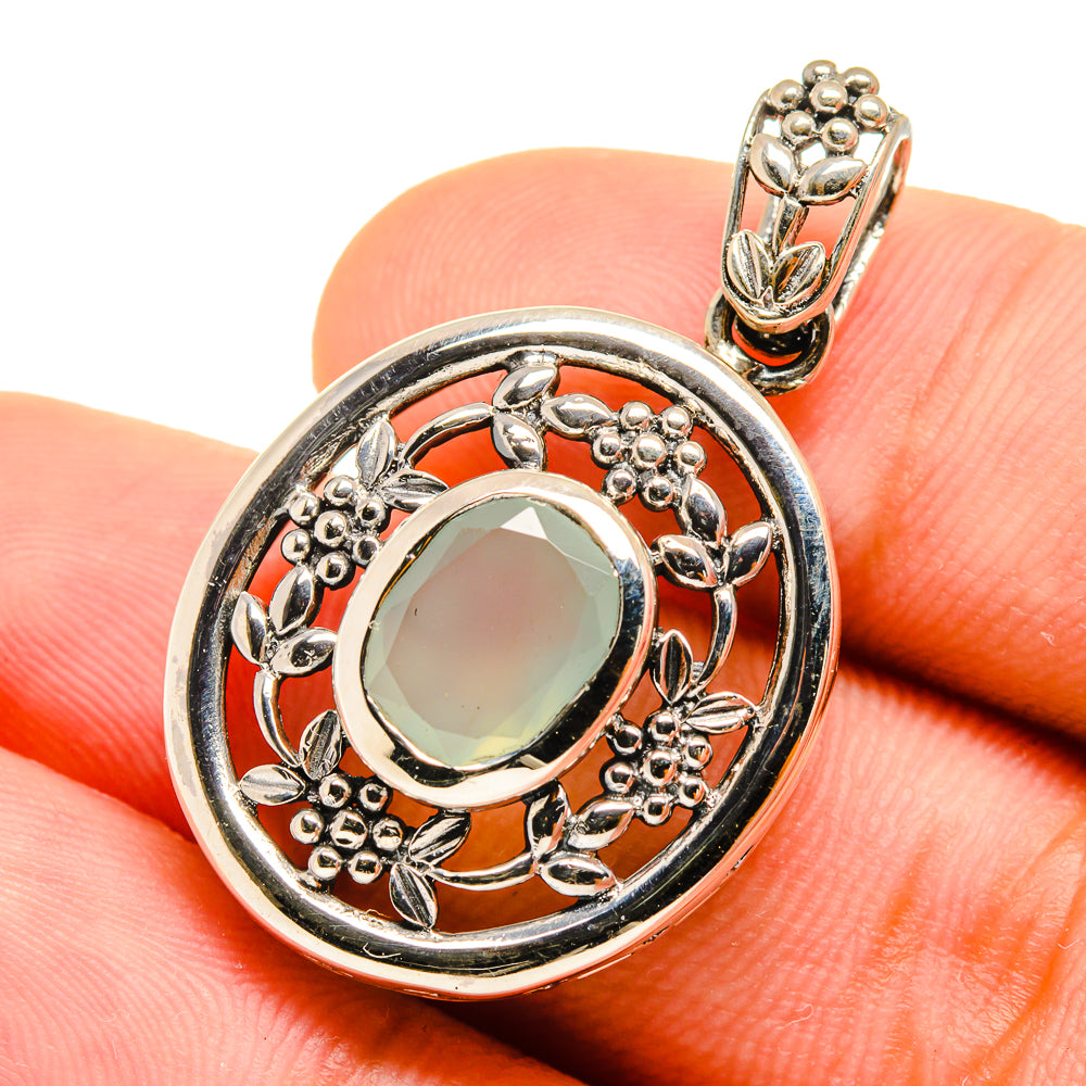 Aqua Chalcedony Pendants handcrafted by Anasilvercos - PD8747
