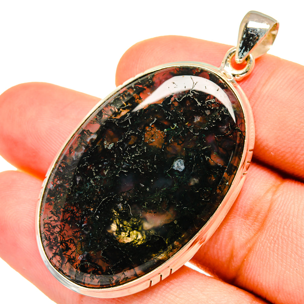 Green Moss Agate Pendants handcrafted by Anasilvercos - PD8768