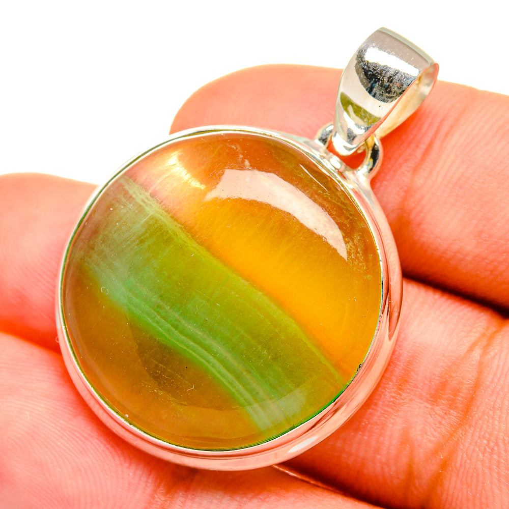 Green Fluorite Pendants handcrafted by Anasilvercos - PD8778