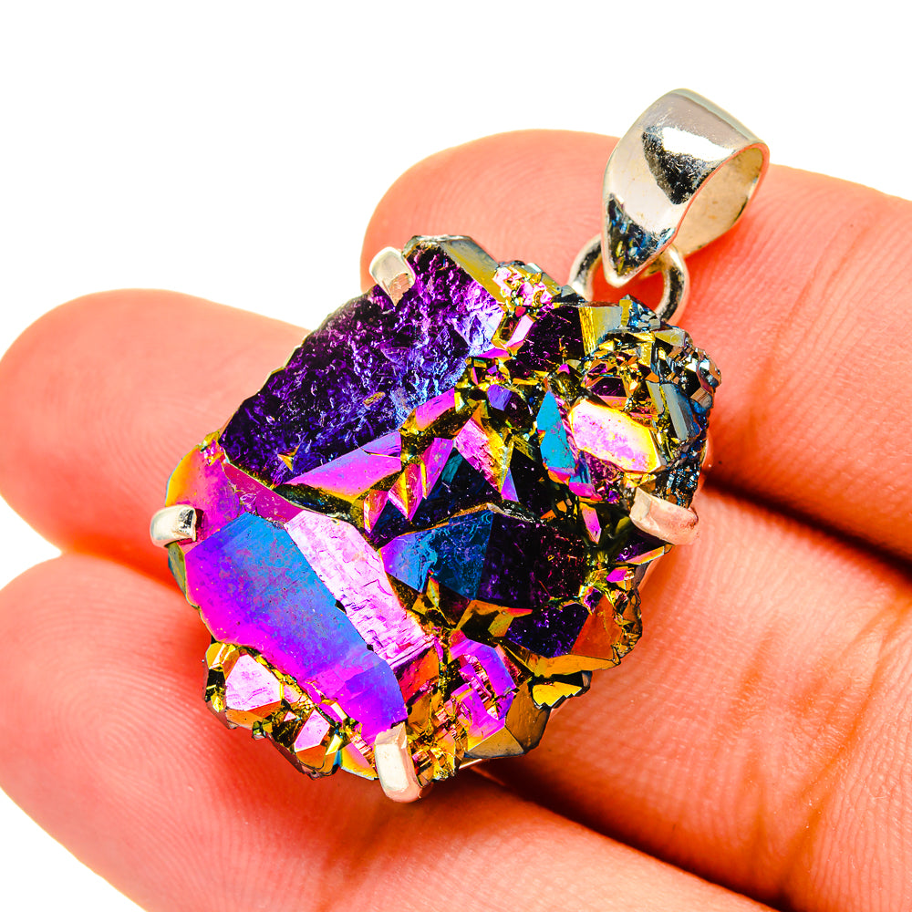Titanium Sunshine Druzy Pendants handcrafted by Anasilvercos - PD8793