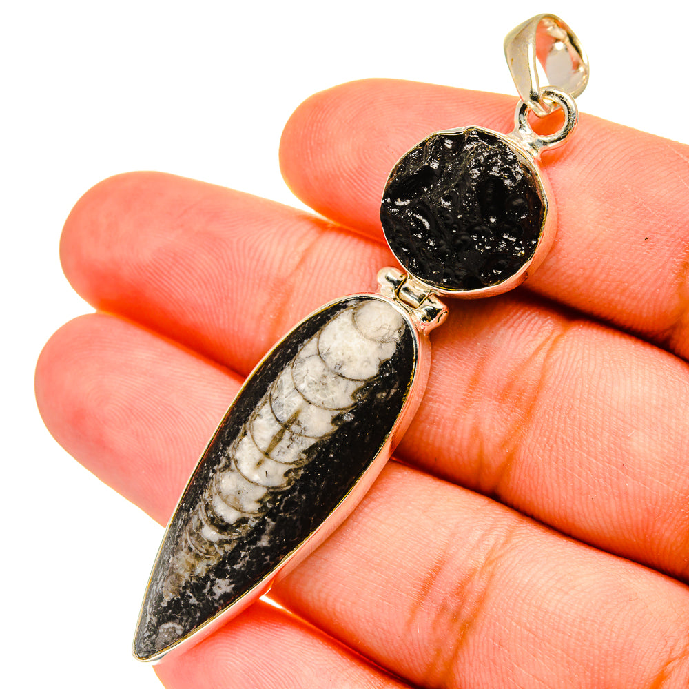 Orthoceras Fossil Pendants handcrafted by Anasilvercos - PD8803