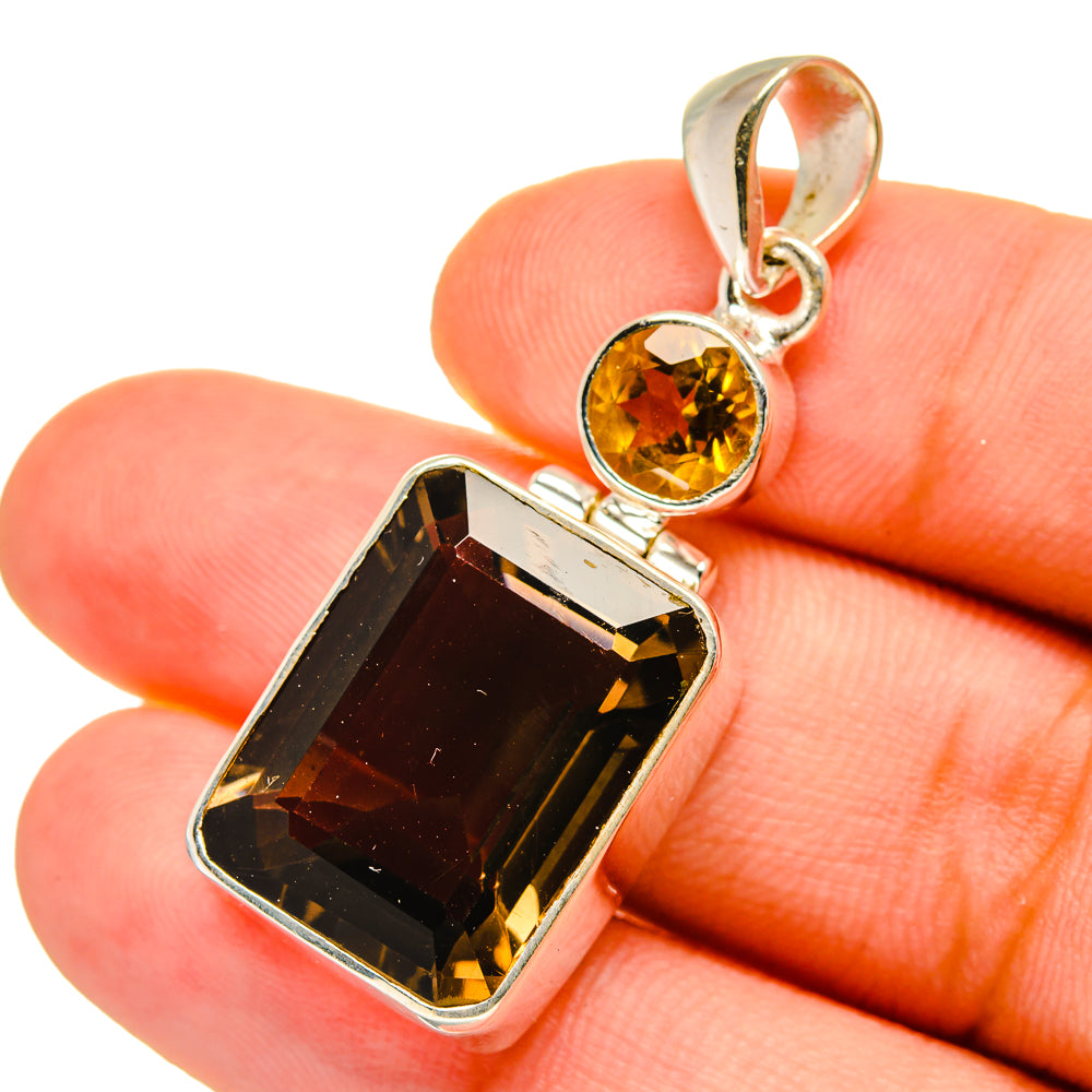 Smoky Quartz Pendants handcrafted by Anasilvercos - PD8828
