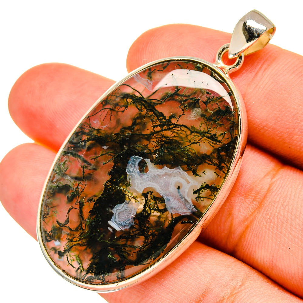 Green Moss Agate Pendants handcrafted by Anasilvercos - PD8831