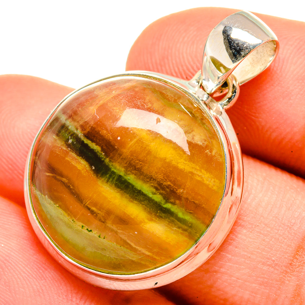 Green Fluorite Pendants handcrafted by Anasilvercos - PD8845