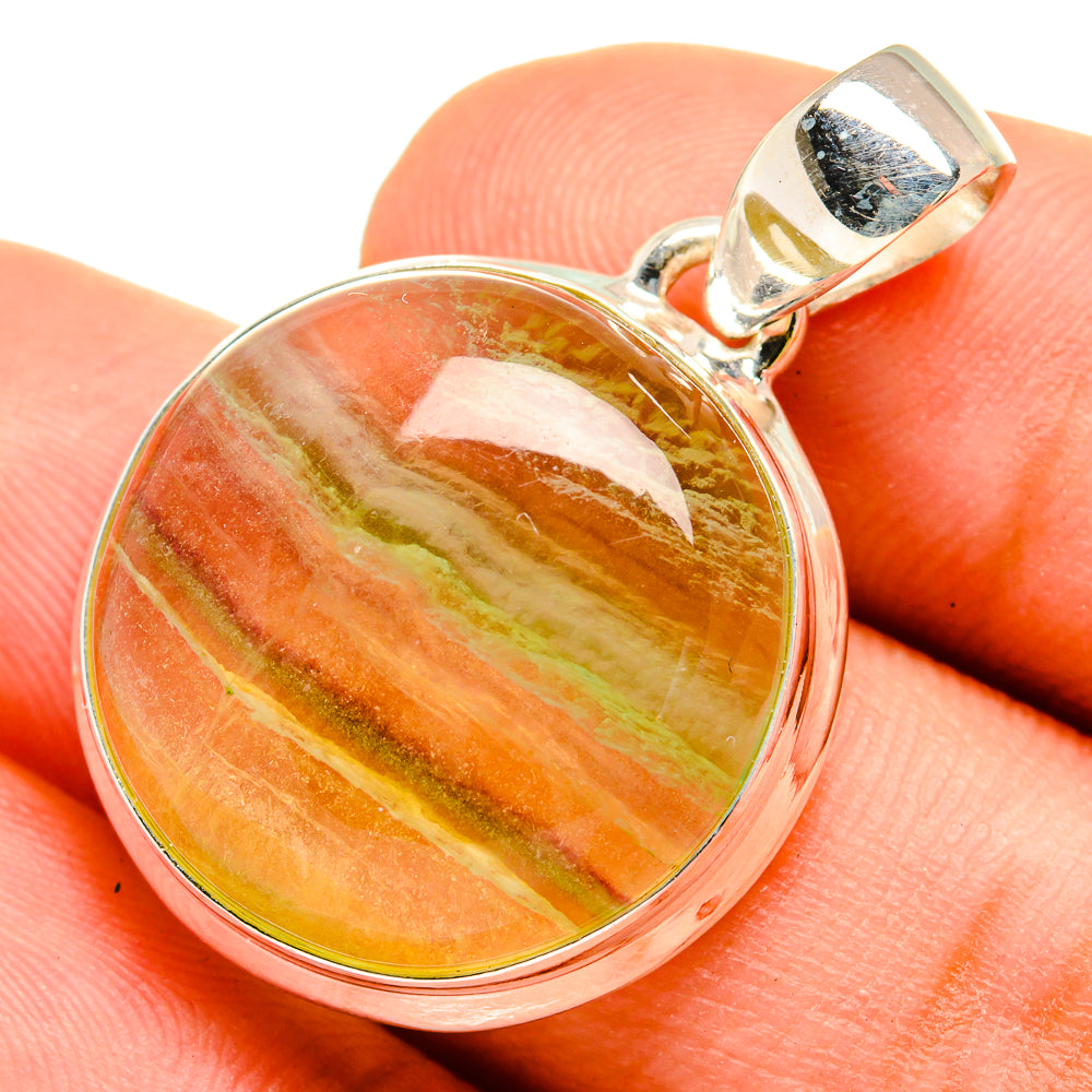 Green Fluorite Pendants handcrafted by Anasilvercos - PD8847