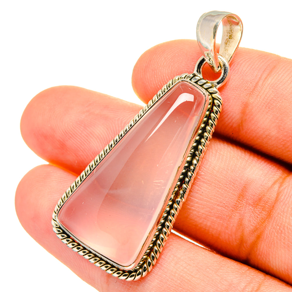 Rose Quartz Pendants handcrafted by Anasilvercos - PD8869