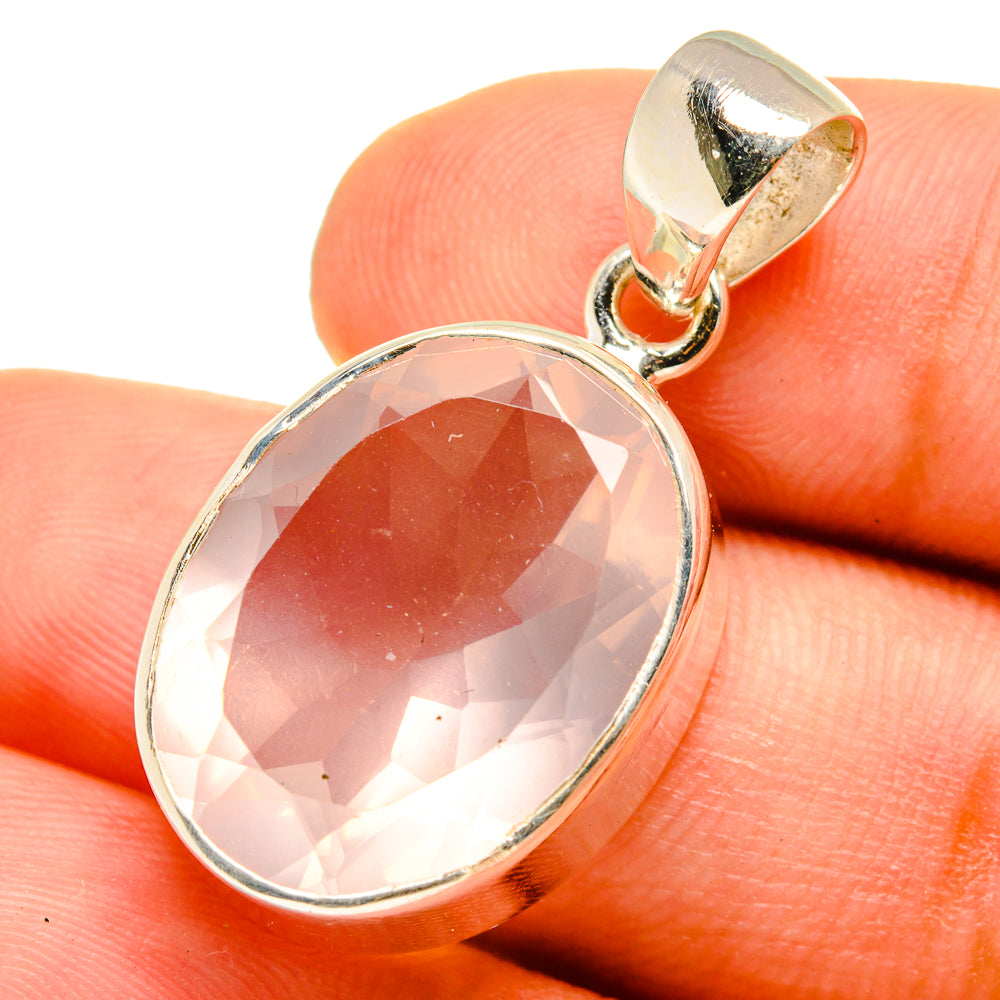 Rose Quartz Pendants handcrafted by Anasilvercos - PD8872