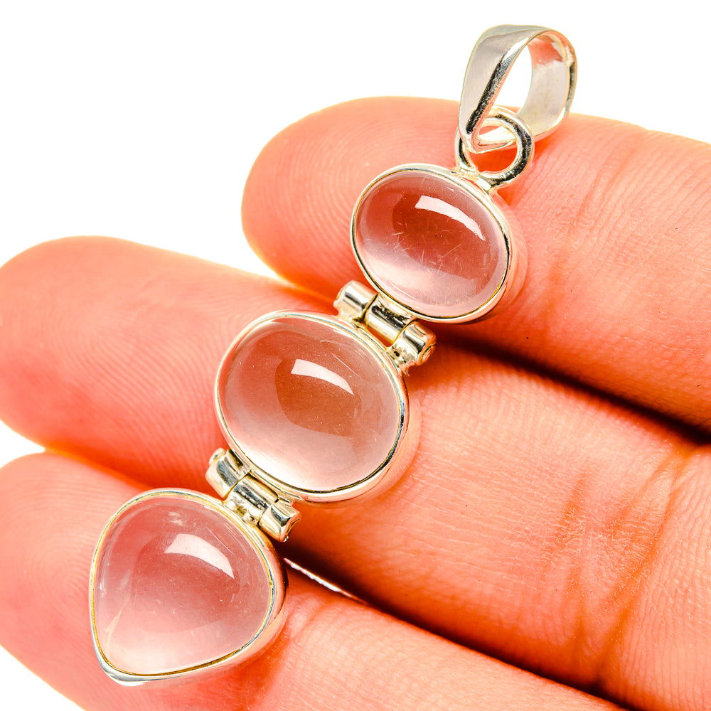 Rose Quartz Pendants handcrafted by Anasilvercos - PD8877