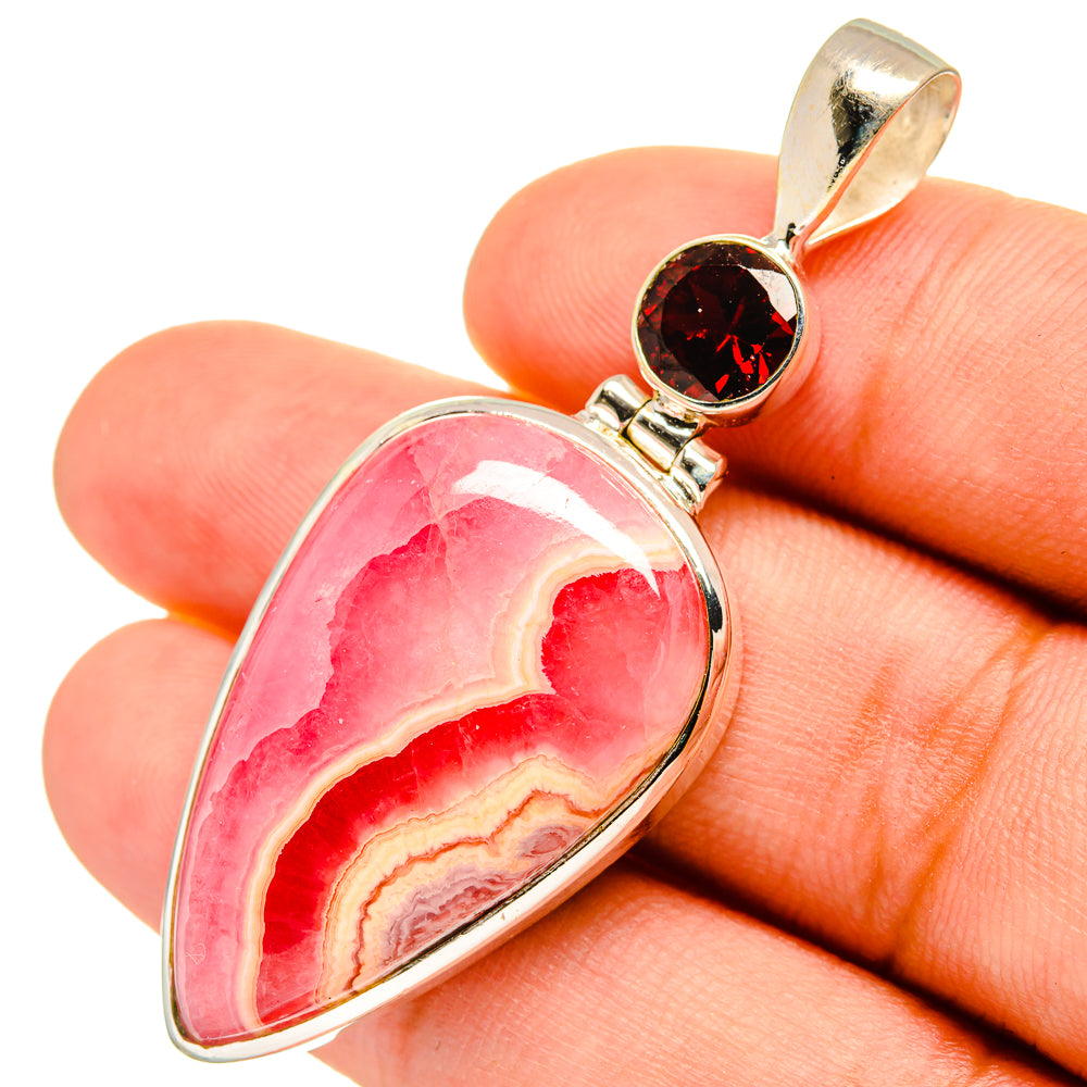 Rhodochrosite, Garnet Pendants handcrafted by Anasilvercos - PD8878