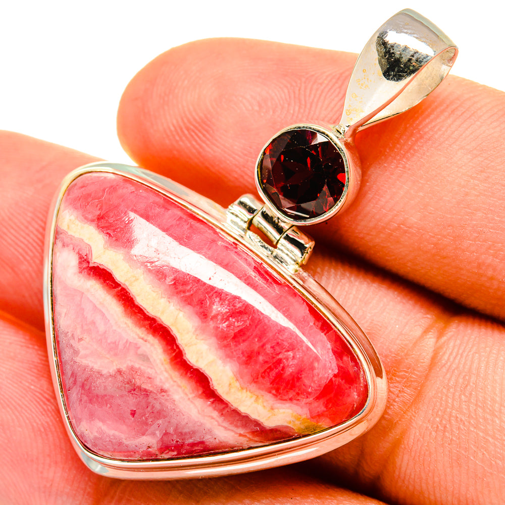 Rhodochrosite, Garnet Pendants handcrafted by Anasilvercos - PD8883