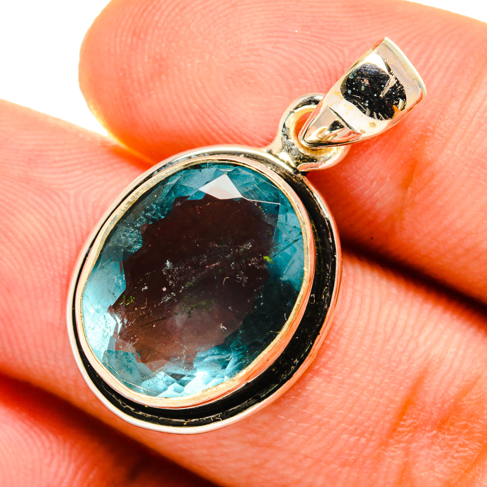 Blue Topaz Pendants handcrafted by Anasilvercos - PD8902