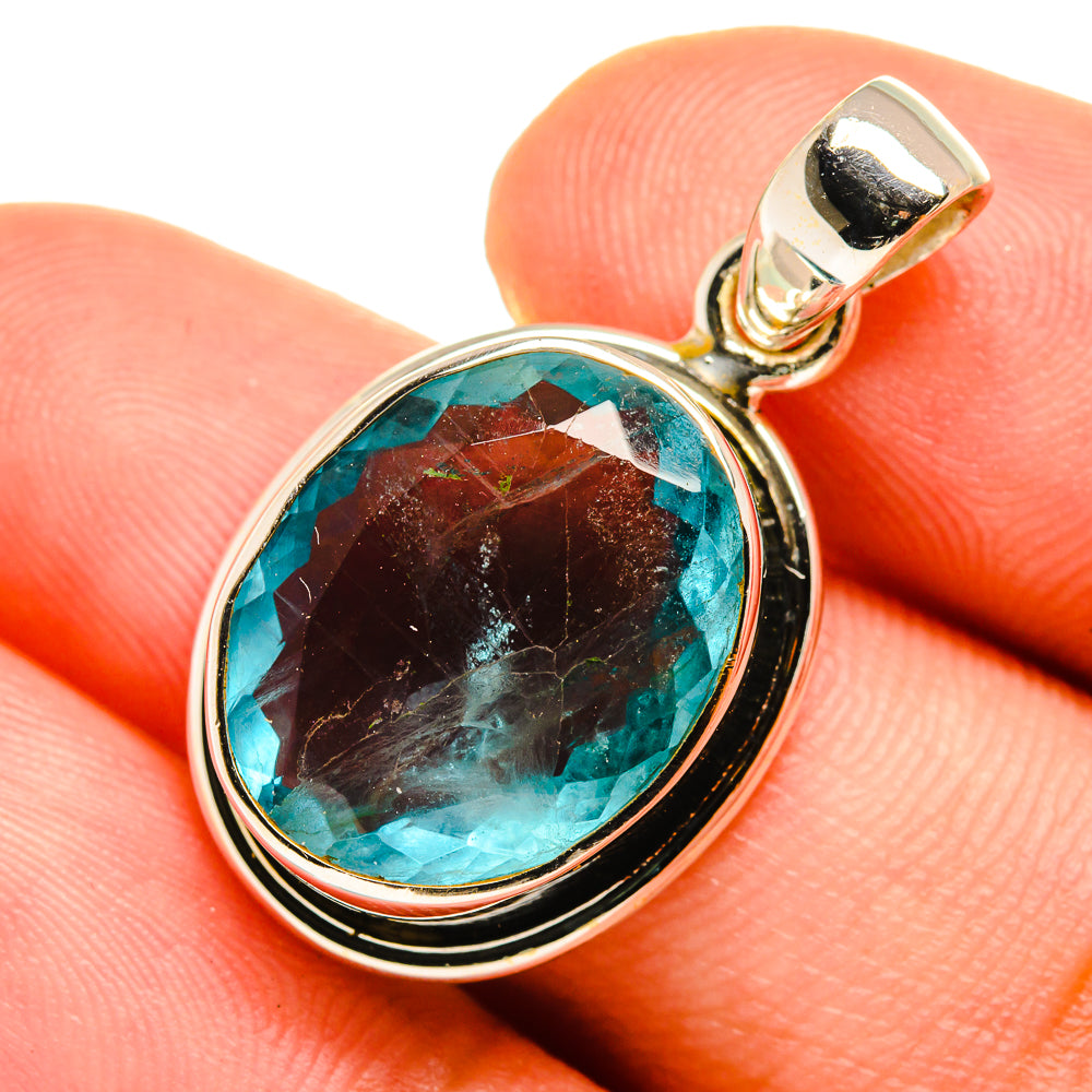 Blue Fluorite Pendants handcrafted by Anasilvercos - PD8904