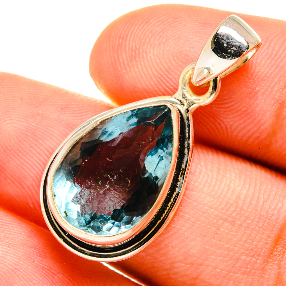 Blue Topaz Pendants handcrafted by Anasilvercos - PD8905
