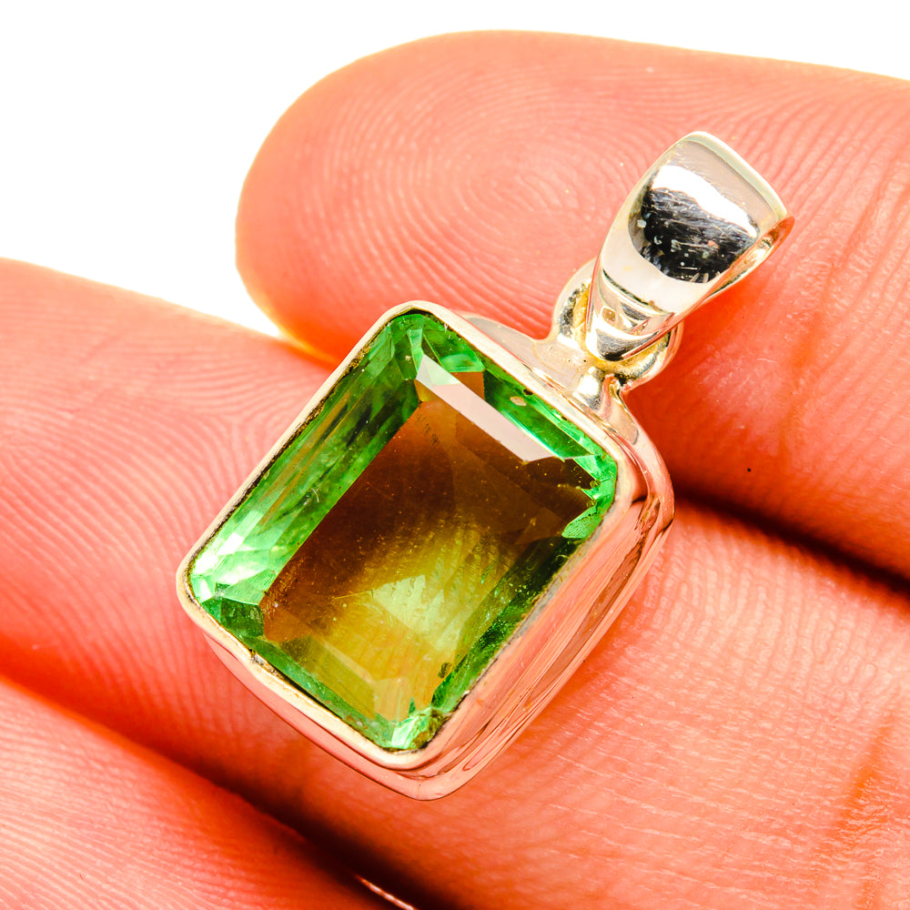 Green Fluorite Pendants handcrafted by Anasilvercos - PD8907