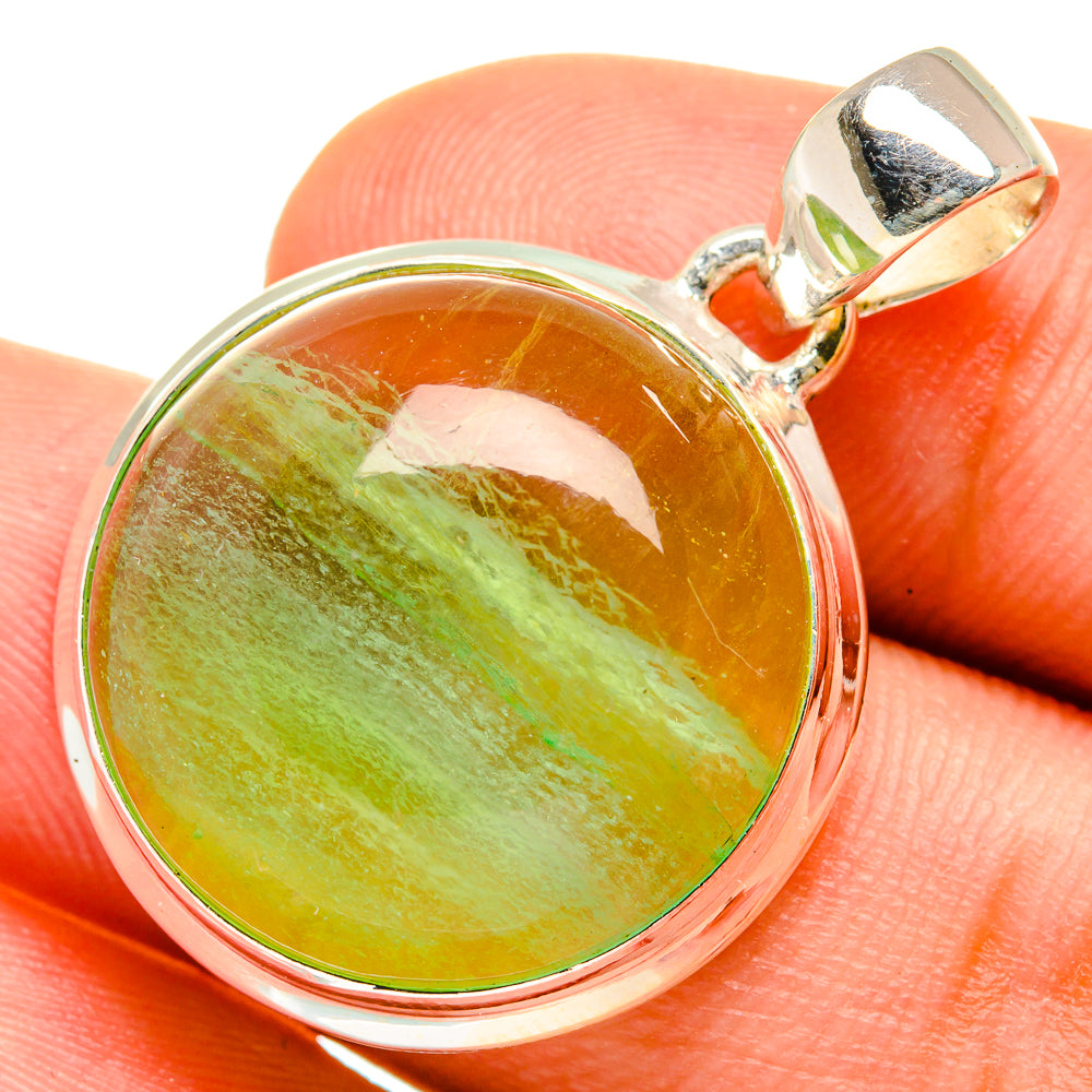 Green Fluorite Pendants handcrafted by Anasilvercos - PD8908