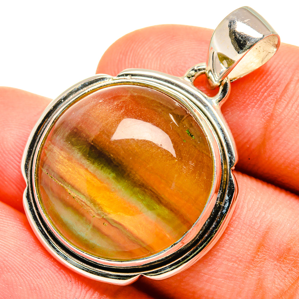 Green Fluorite Pendants handcrafted by Anasilvercos - PD8909