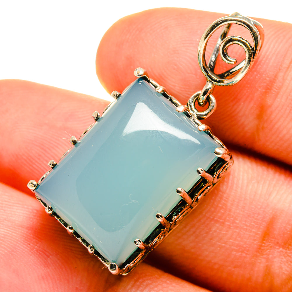Aqua Chalcedony Pendants handcrafted by Anasilvercos - PD8913