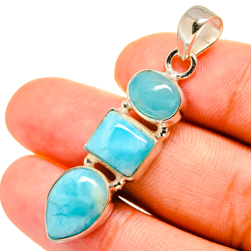 Larimar Pendants handcrafted by Anasilvercos - PD8927