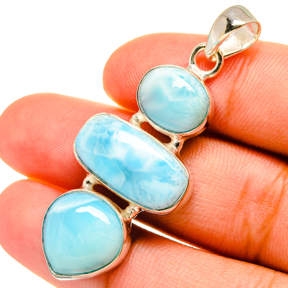 Larimar Pendants handcrafted by Anasilvercos - PD8928