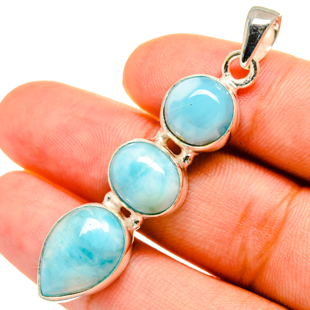 Larimar Pendants handcrafted by Anasilvercos - PD8929