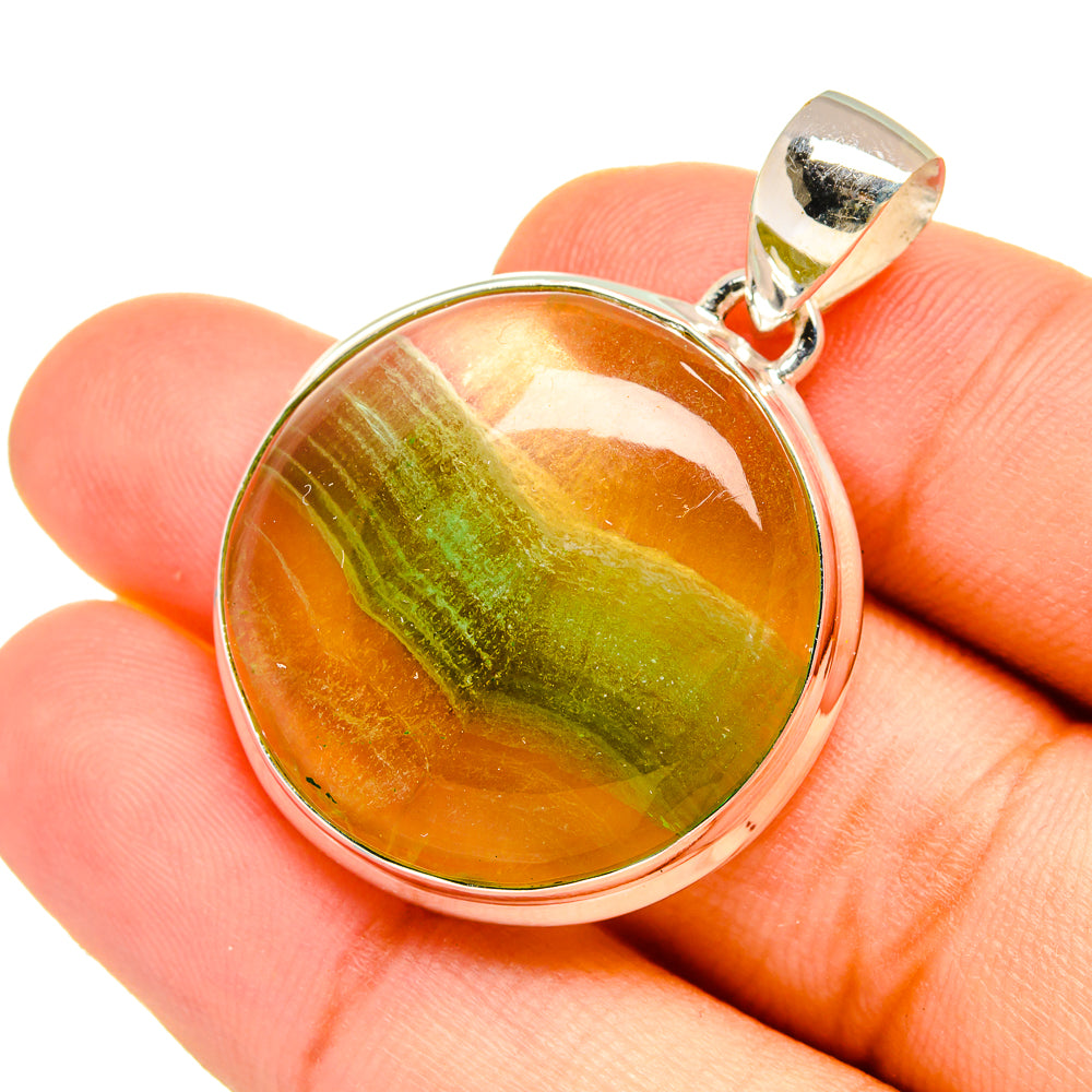 Green Fluorite Pendants handcrafted by Anasilvercos - PD8957