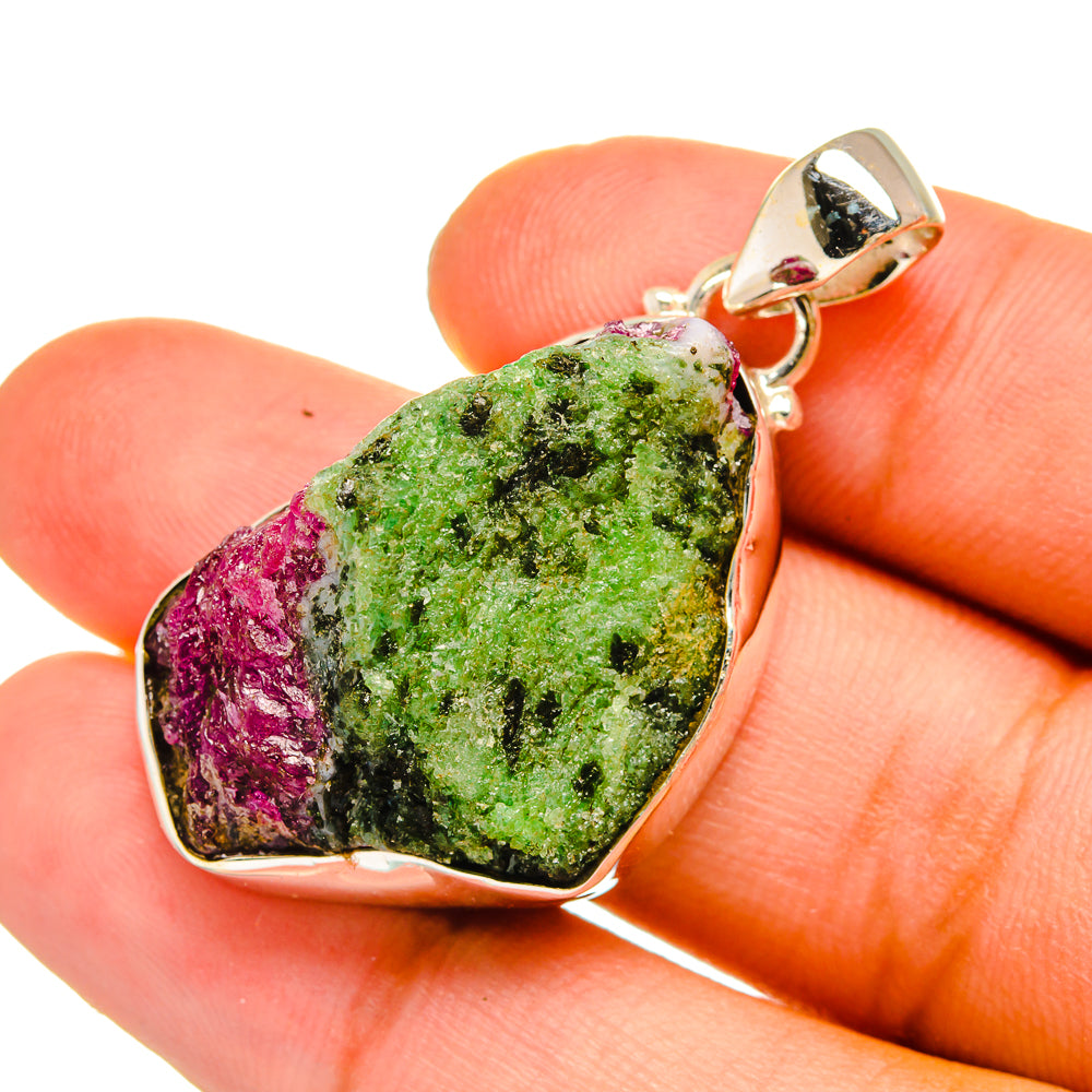 Ruby Zoisite Pendants handcrafted by Anasilvercos - PD8968