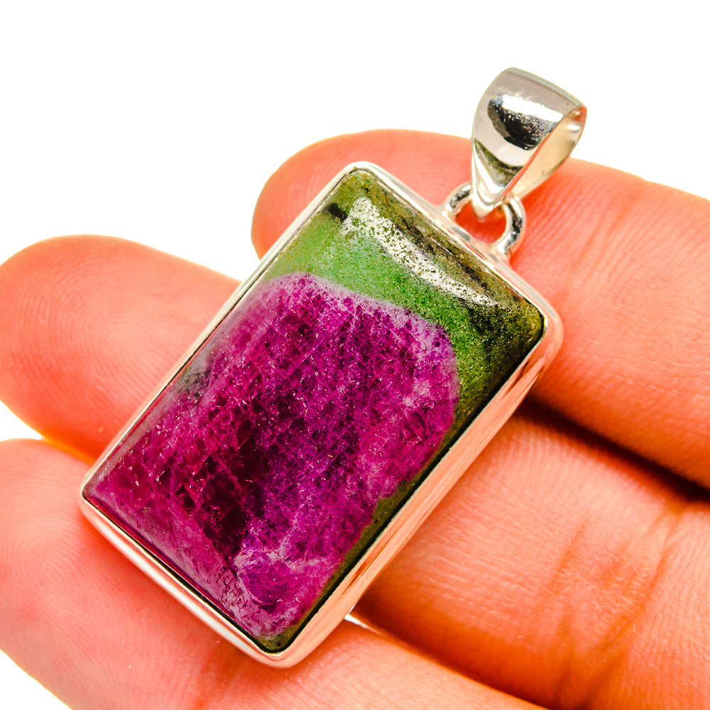 Ruby Zoisite Pendants handcrafted by Anasilvercos - PD8970