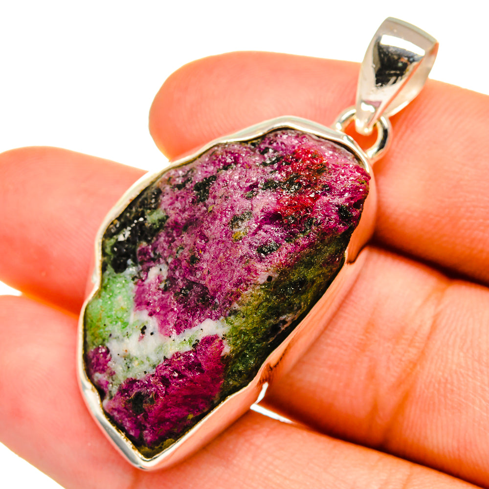 Ruby Zoisite Pendants handcrafted by Anasilvercos - PD8972