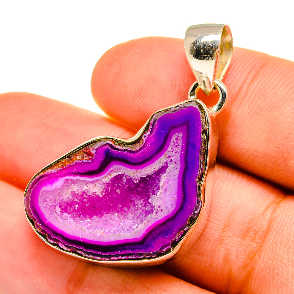 Purple Geode Slice Pendants handcrafted by Anasilvercos - PD8983